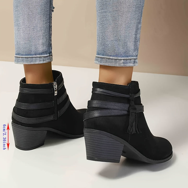 Darvelle | Femme Bottines à Talon Carré Franges - Image 4
