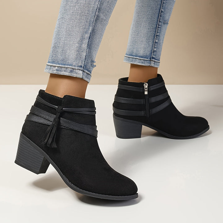 Darvelle | Femme Bottines à Talon Carré Franges - Image 7