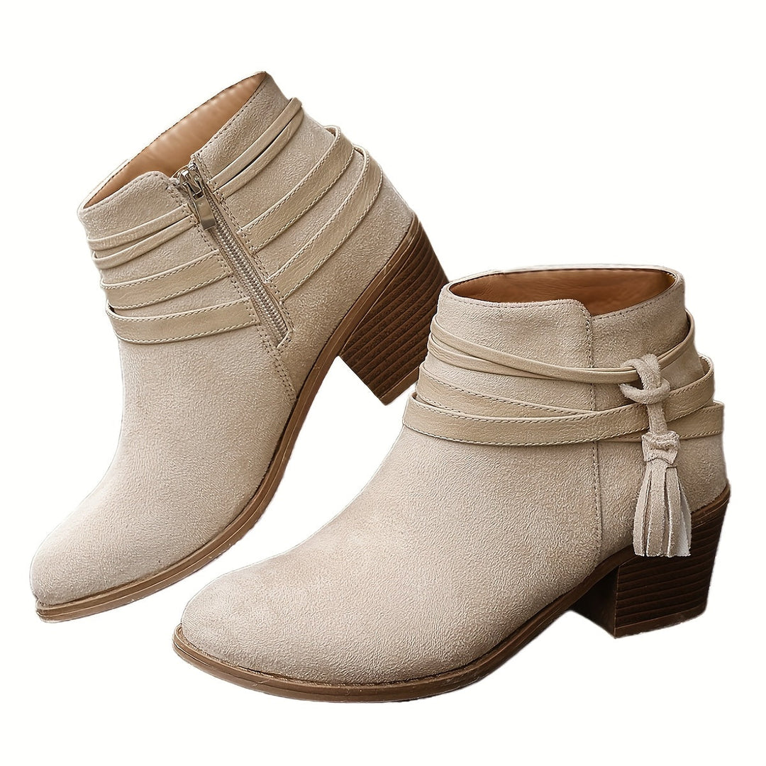 Darvelle | Femme Bottines à Talon Carré Franges - Image 8