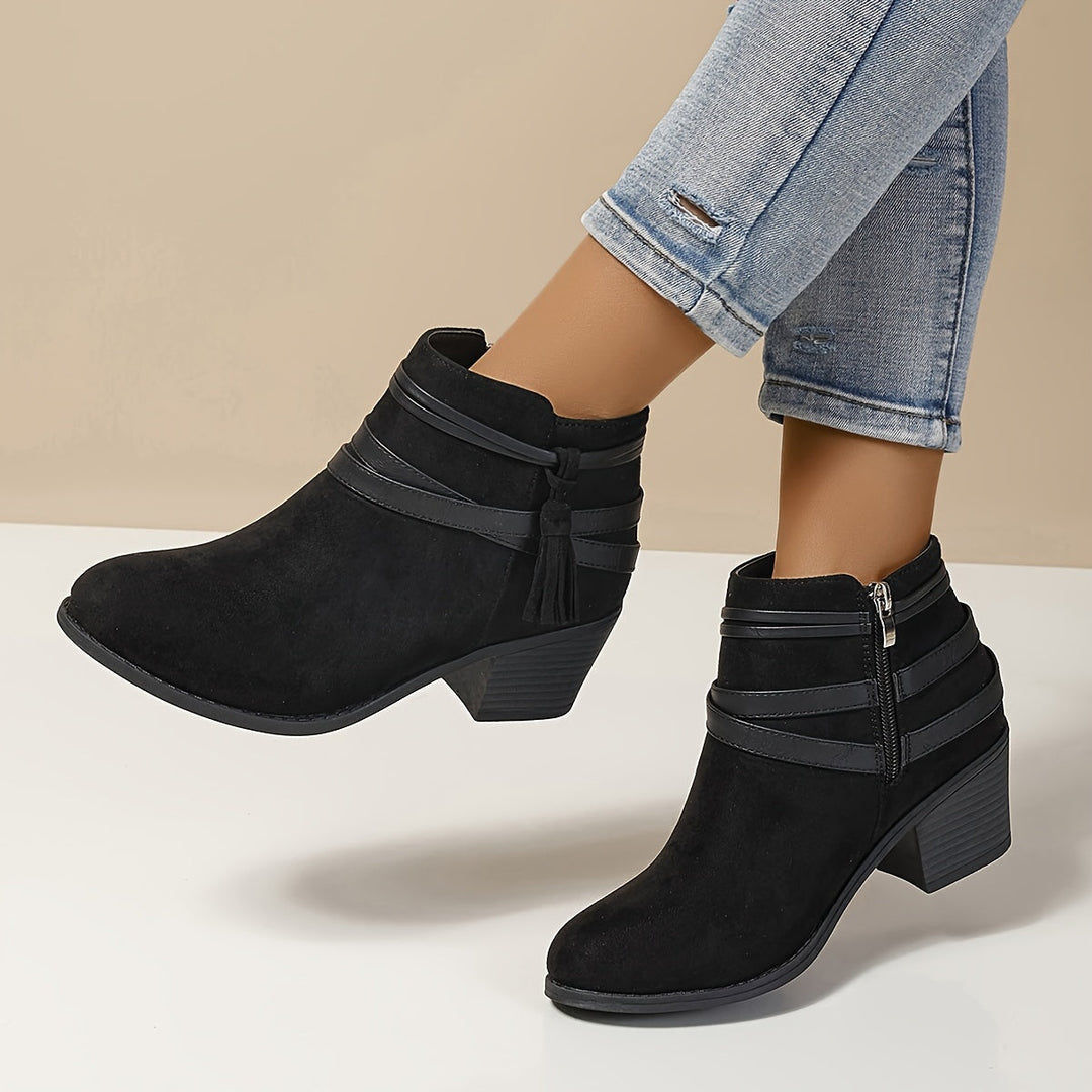 Darvelle | Femme Bottines à Talon Carré Franges - Image 9