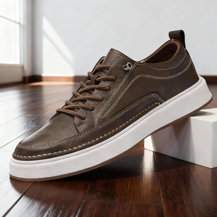 Darvieu | Homme Basket Basse Lacets Cuir - Black - Image 2