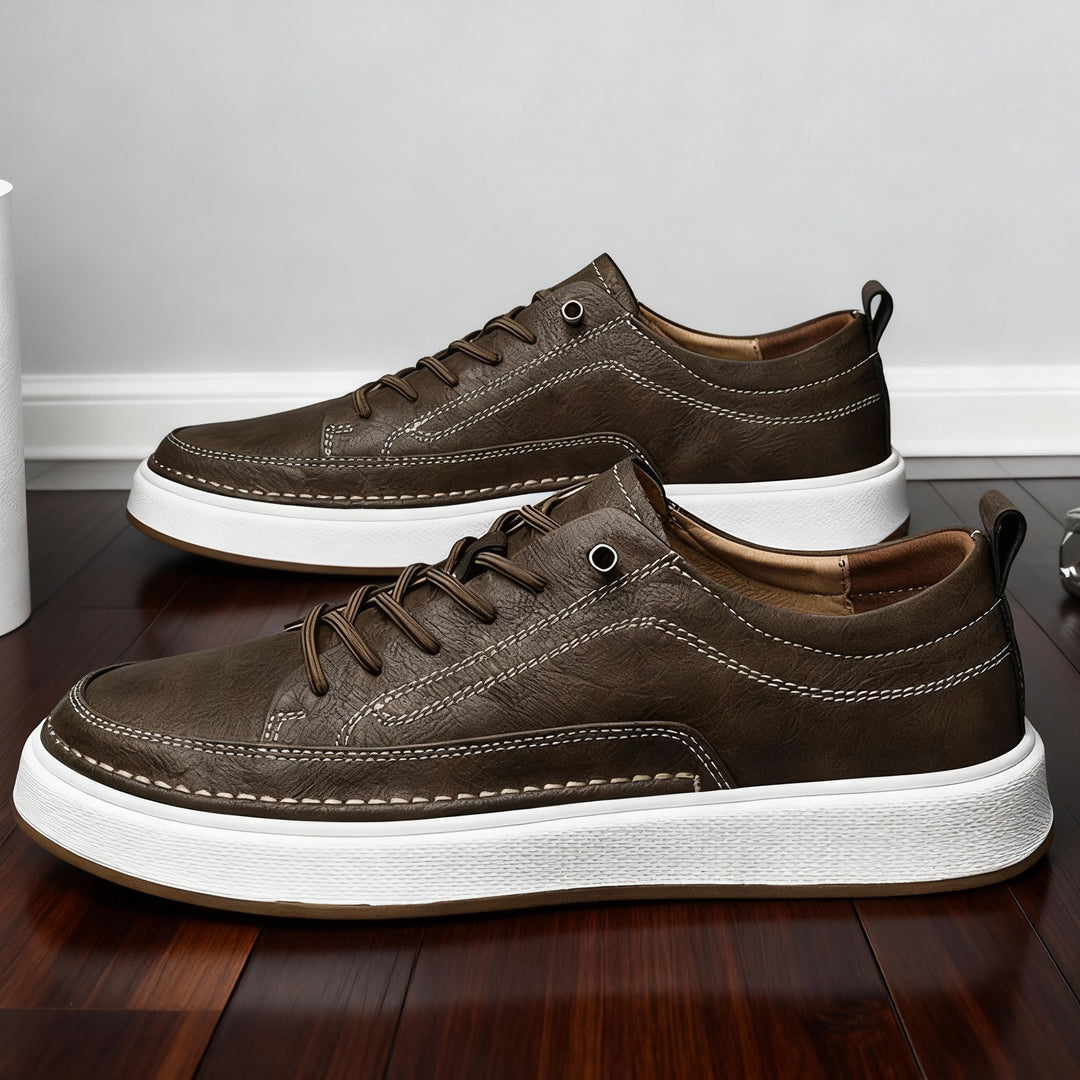 Darvieu | Homme Basket Basse Lacets Cuir - Black - Image 4