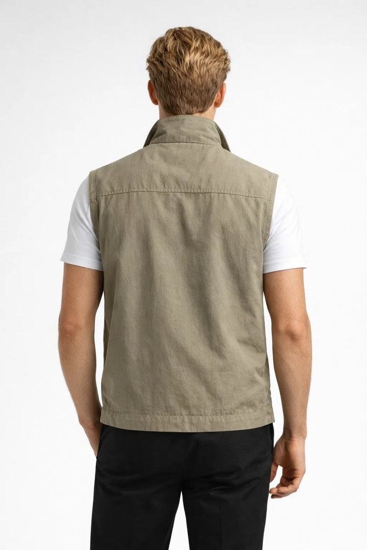 Darvion | Homme Gilet Sans Manches Col Montant - Khaki - Image 3