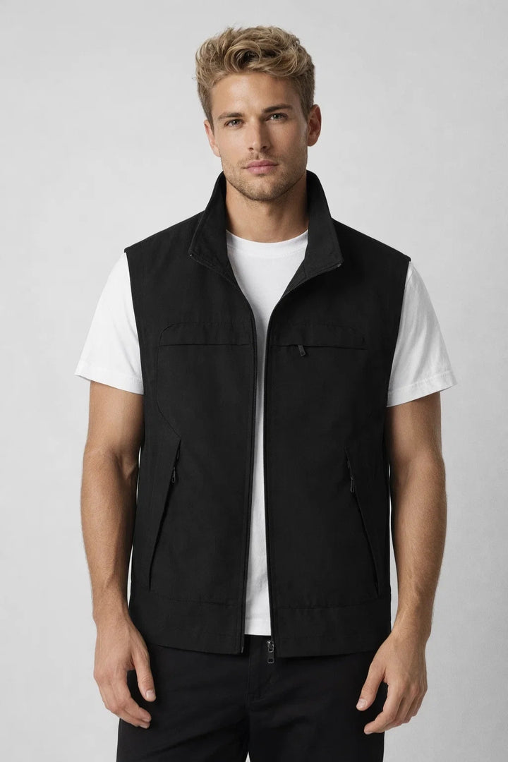 Darvion | Homme Gilet Sans Manches Col Montant - Khaki - Image 5