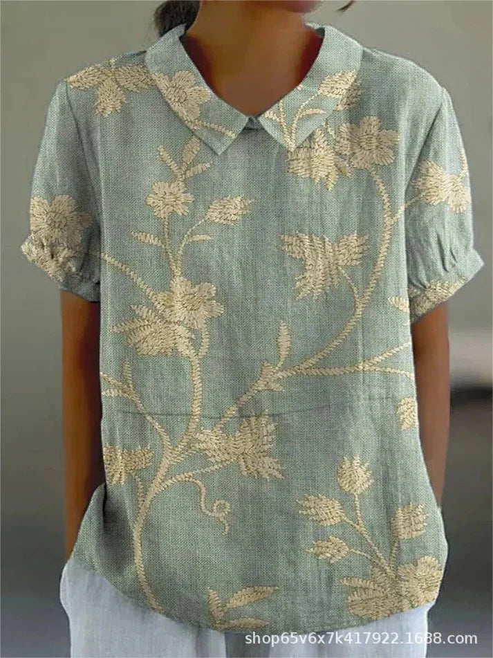 Darvène | Femme Chemisier Fleuri Col Claudine - Image 12