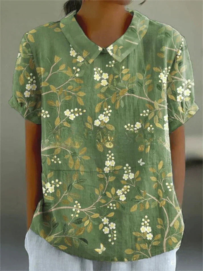 Darvène | Femme Chemisier Fleuri Col Claudine - Image 8