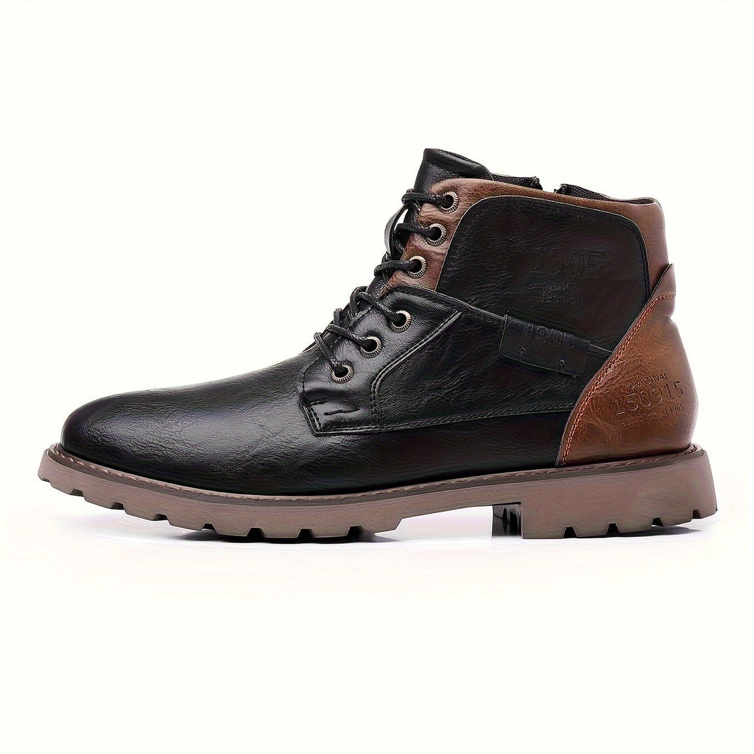 Darvuel | Homme Bottine Lacets Zip Style Vintage - Black - Image 5
