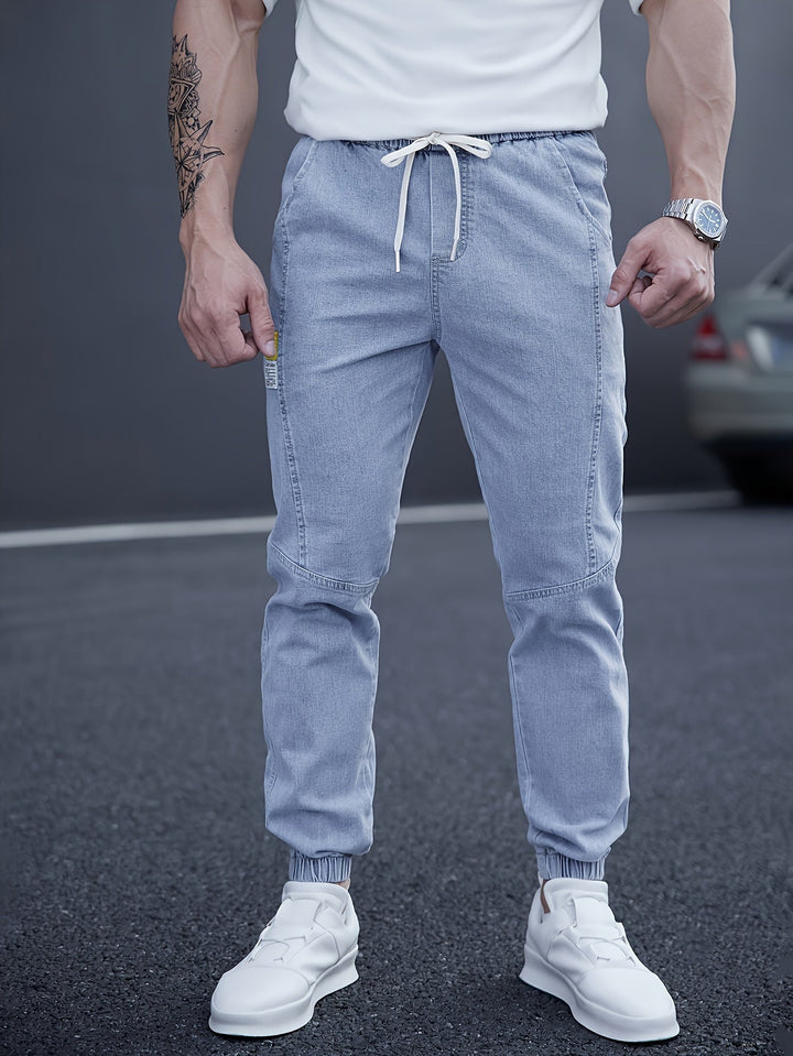 Darvyn | Homme Jean Jogger Taille Élastique - Light Blue - Image 1
