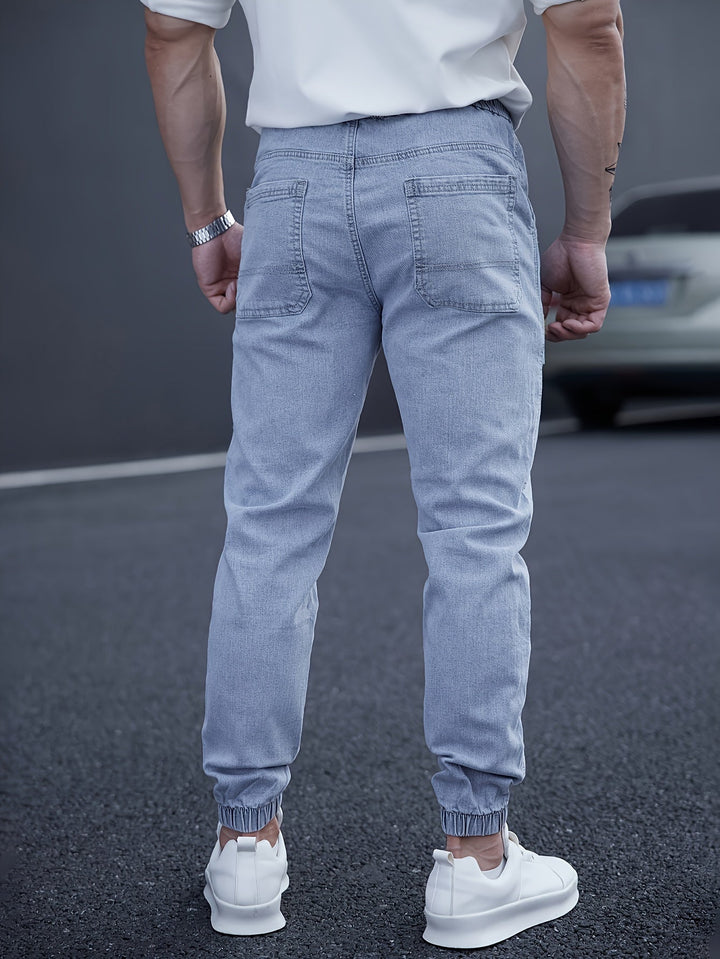 Darvyn | Homme Jean Jogger Taille Élastique - Light Blue - Image 10