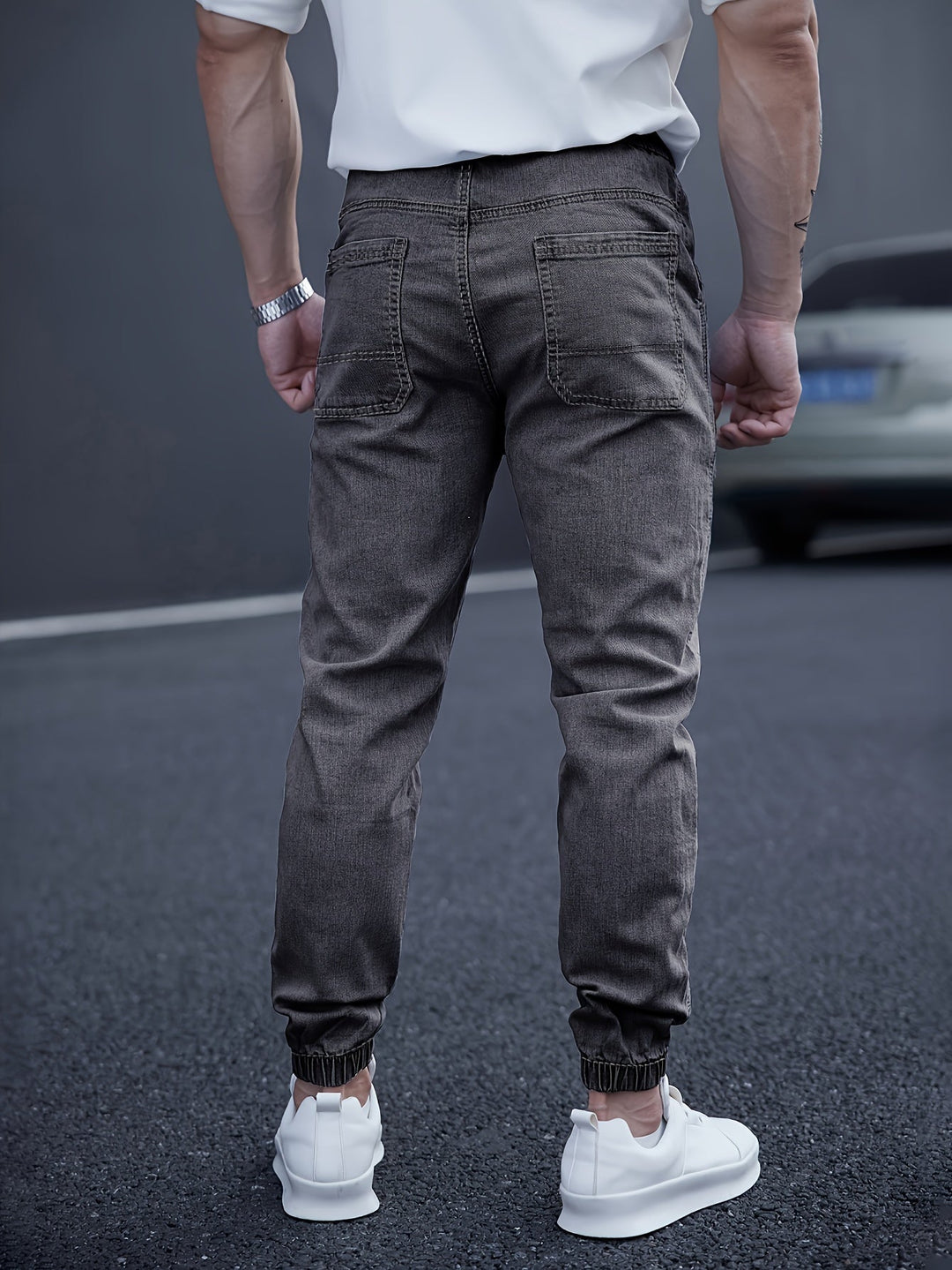 Darvyn | Homme Jean Jogger Taille Élastique - Light Blue - Image 12