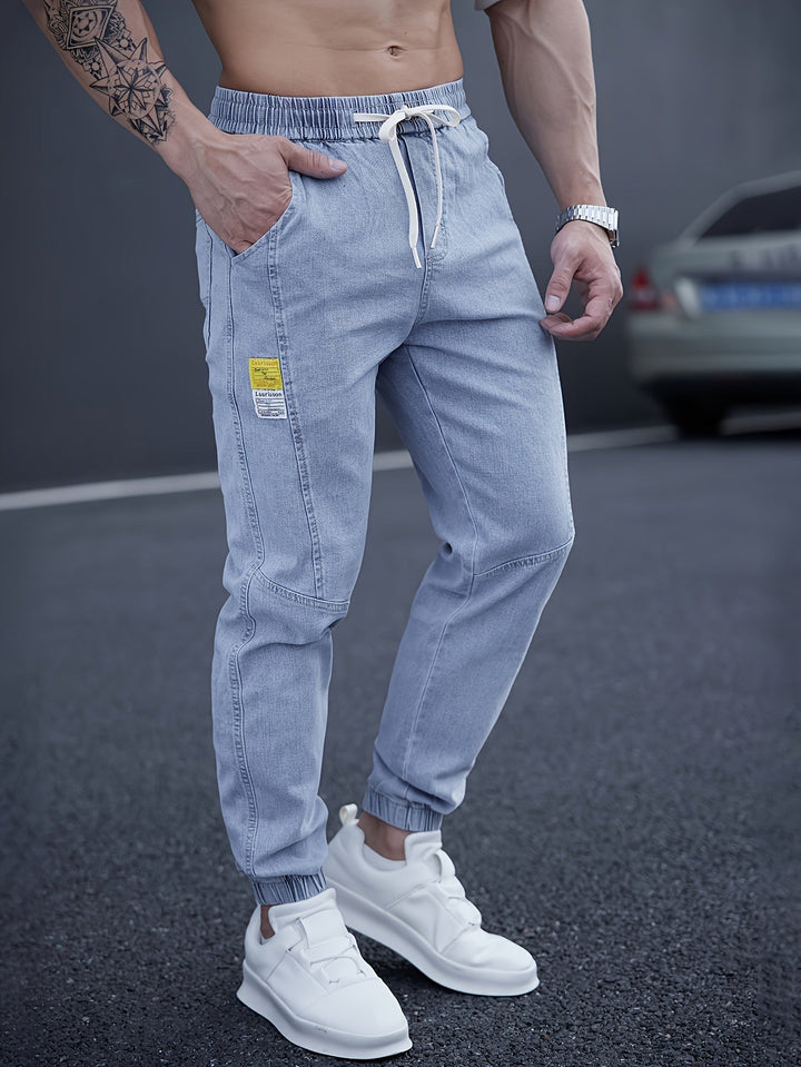Darvyn | Homme Jean Jogger Taille Élastique - Light Blue - Image 4