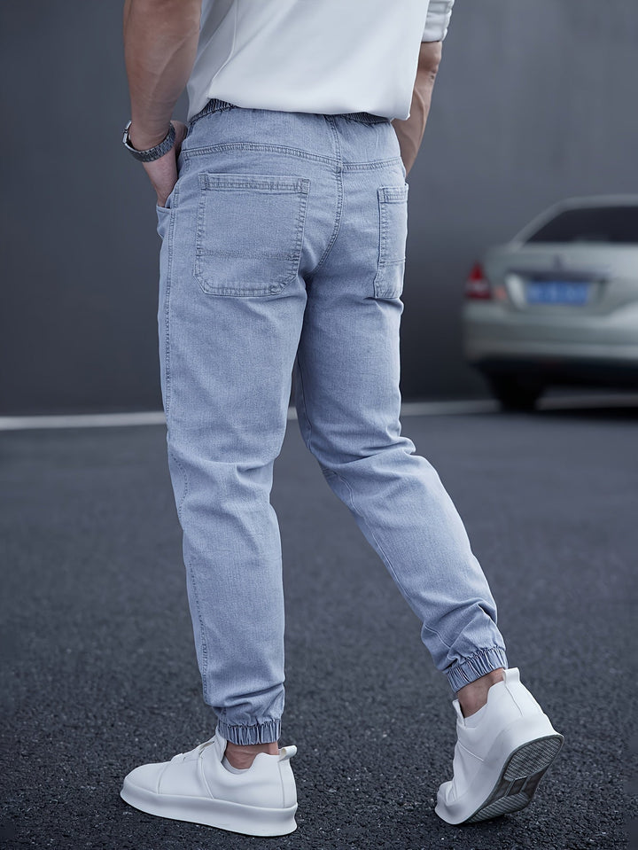 Darvyn | Homme Jean Jogger Taille Élastique - Light Blue - Image 7