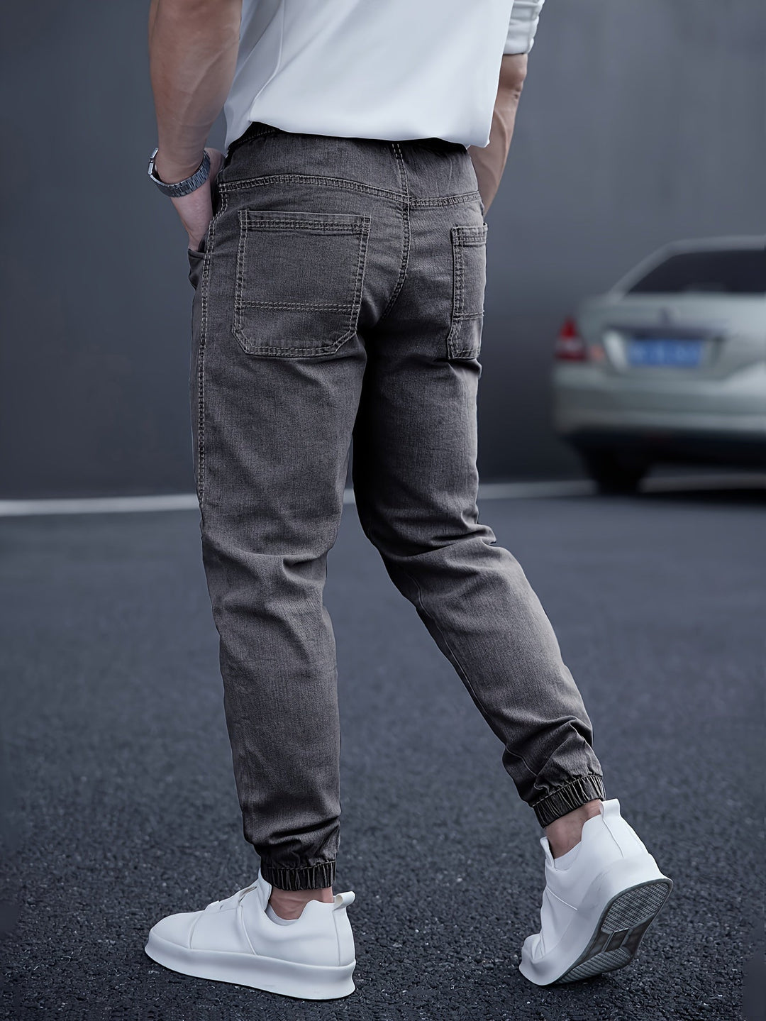 Darvyn | Homme Jean Jogger Taille Élastique - Light Blue - Image 9