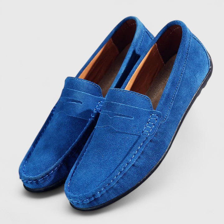 Delvaine | Femme Mocassin Daim Penny Loafer - Royal Blue - Image 1
