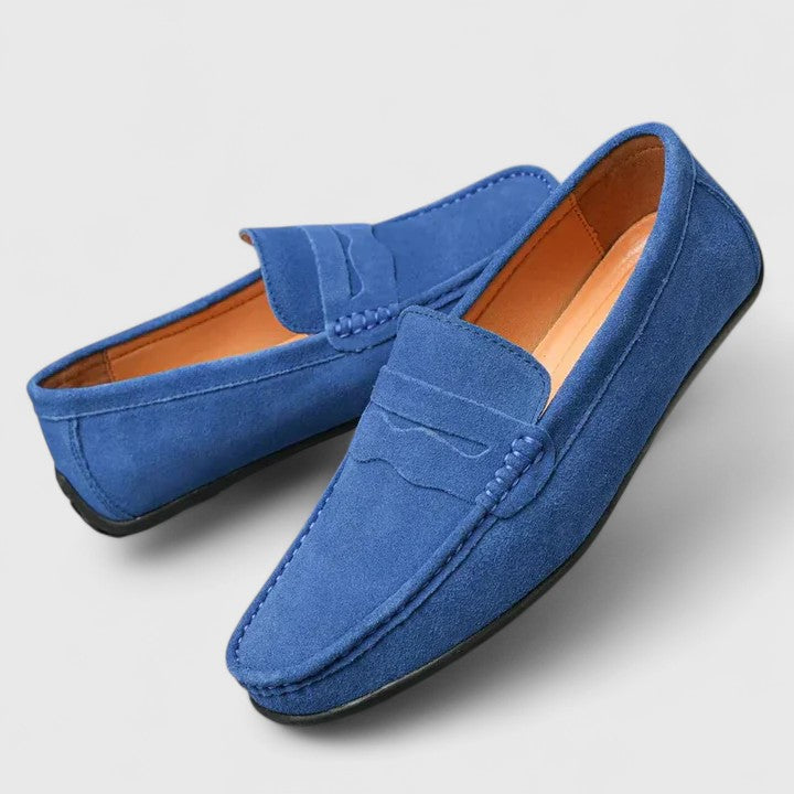 Delvaine | Femme Mocassin Daim Penny Loafer - Royal Blue - Image 2