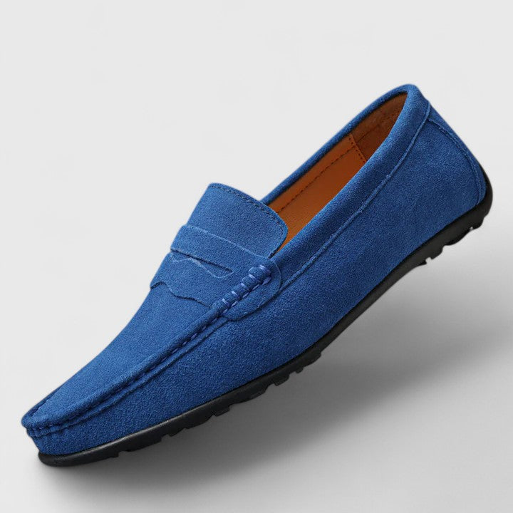 Delvaine | Femme Mocassin Daim Penny Loafer - Royal Blue - Image 3