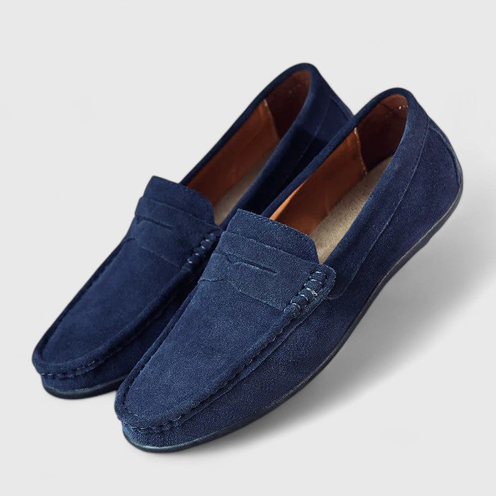 Delvaine | Femme Mocassin Daim Penny Loafer - Royal Blue - Image 7