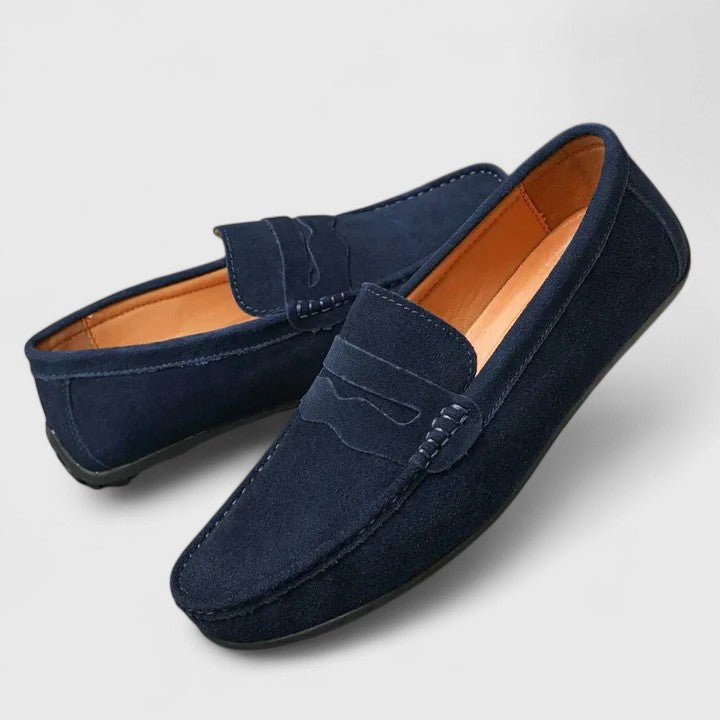 Delvaine | Femme Mocassin Daim Penny Loafer - Royal Blue - Image 8