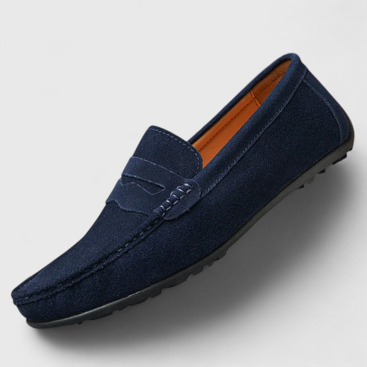 Delvaine | Femme Mocassin Daim Penny Loafer - Royal Blue - Image 9