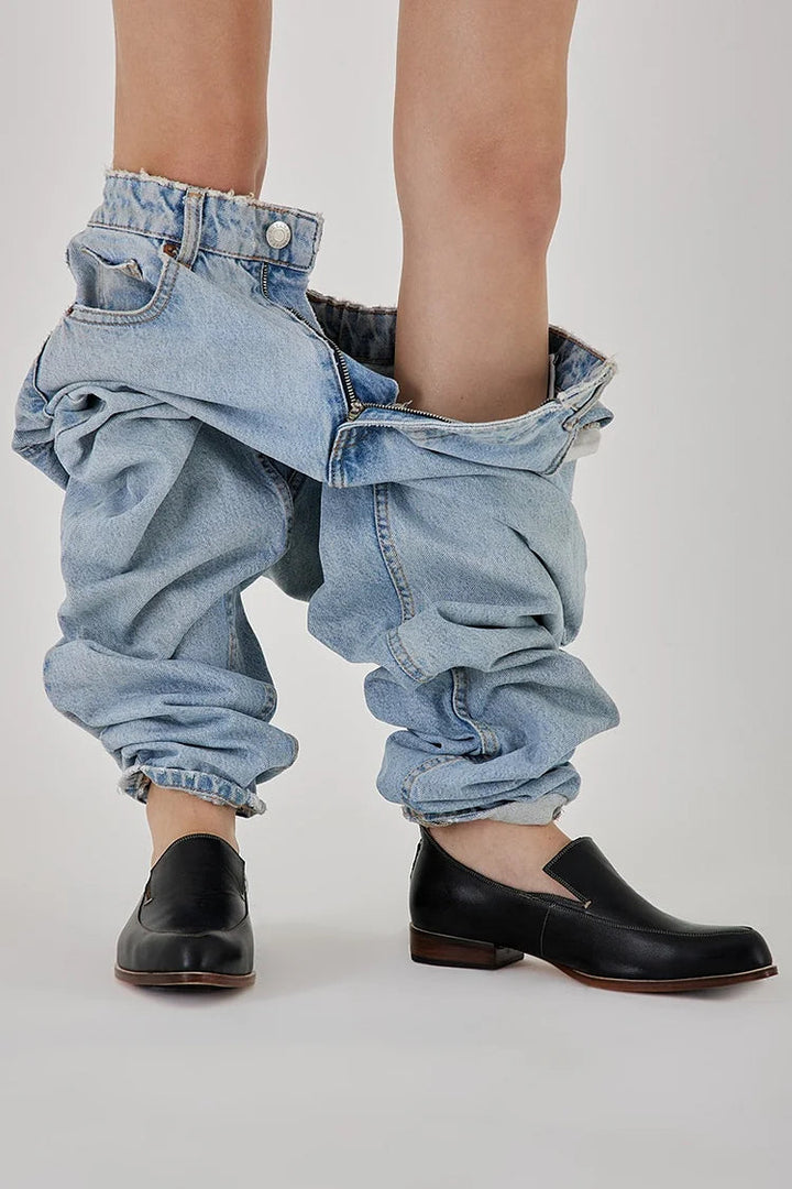Delvaine | Femme Mocassins Bout Pointu Plats Noirs - Black - Image 3