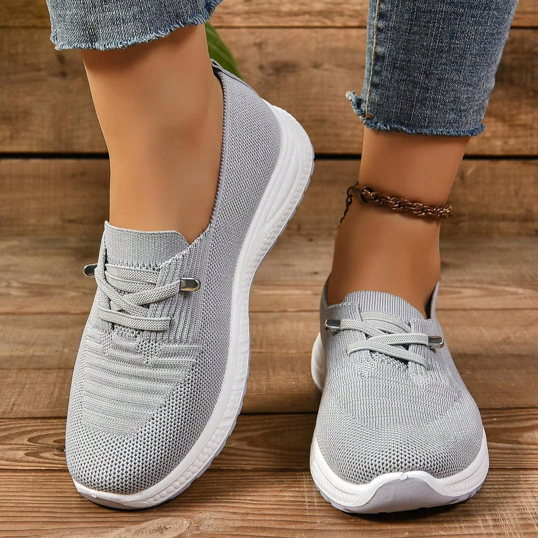 Delvane | Baskets Femme Légères Slip-On Confort - Light Grey - Image 3