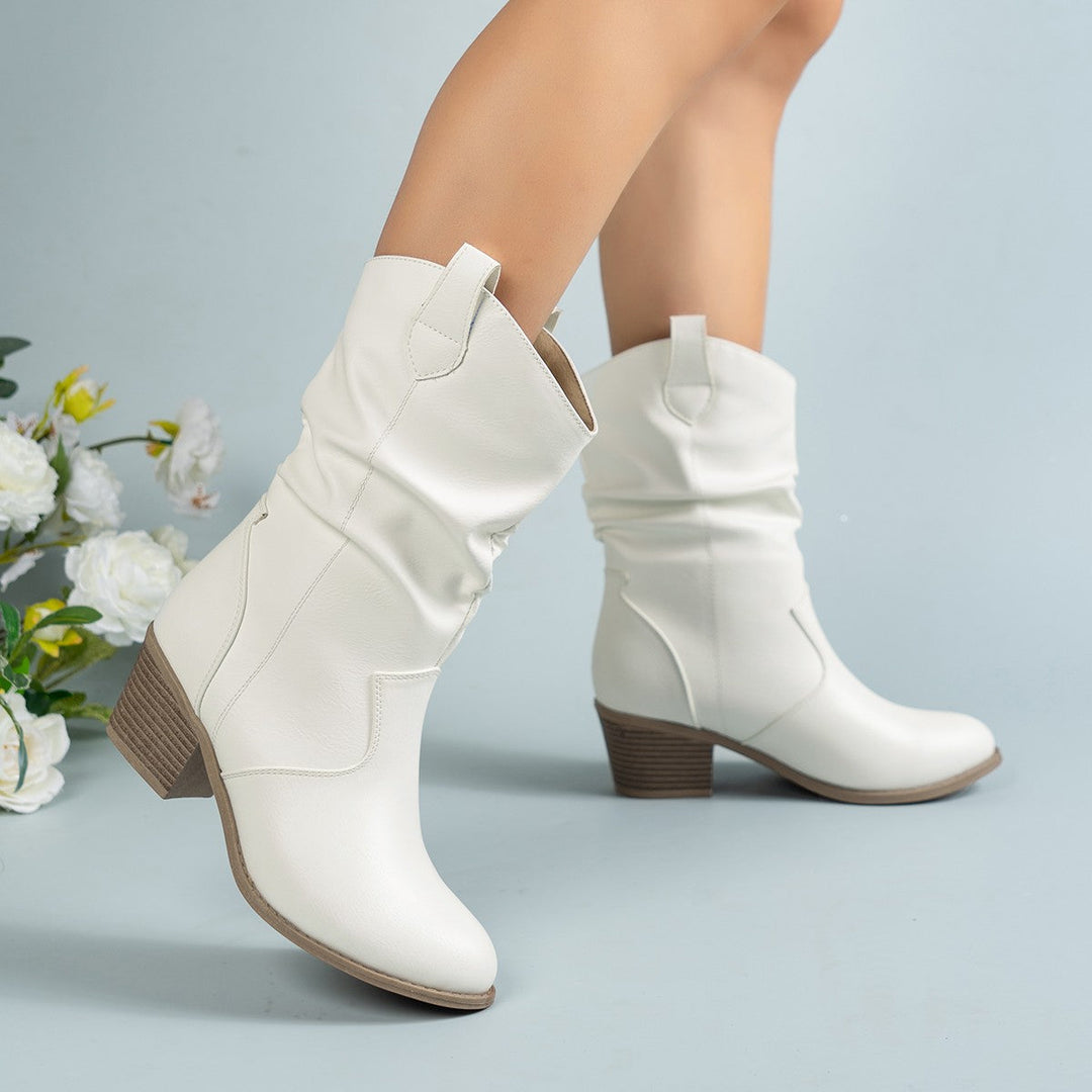 Delvara | Bottes Western Femme Mi-Mollet Talon Bloc - Brown - Image 10