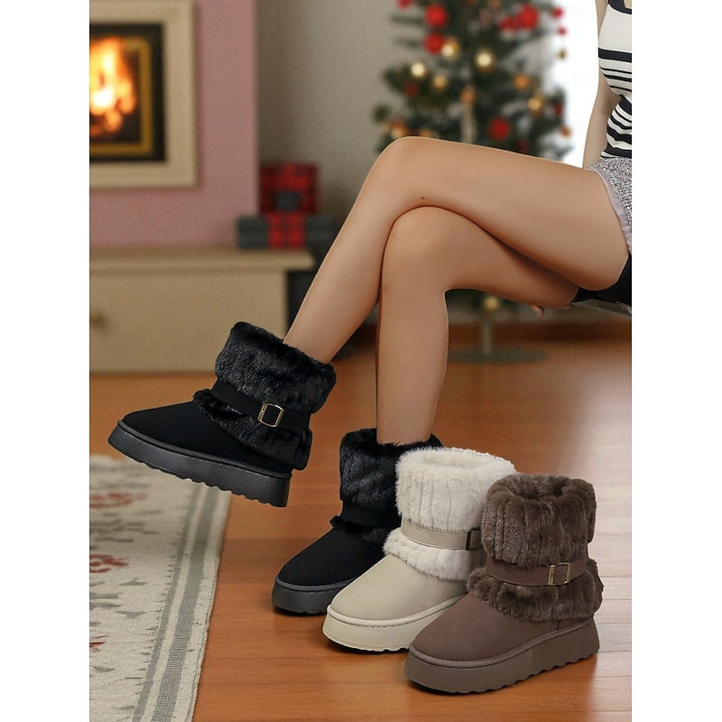 Zolvhène | Femme Bottes de Neige Fourrure Hiver - Image 1