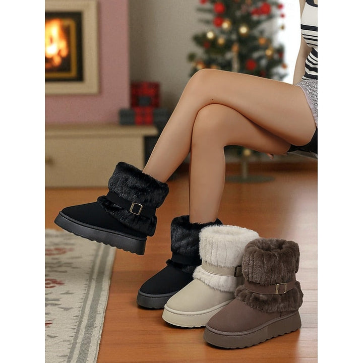 Zolvhène | Femme Bottes de Neige Fourrure Hiver - Image 1