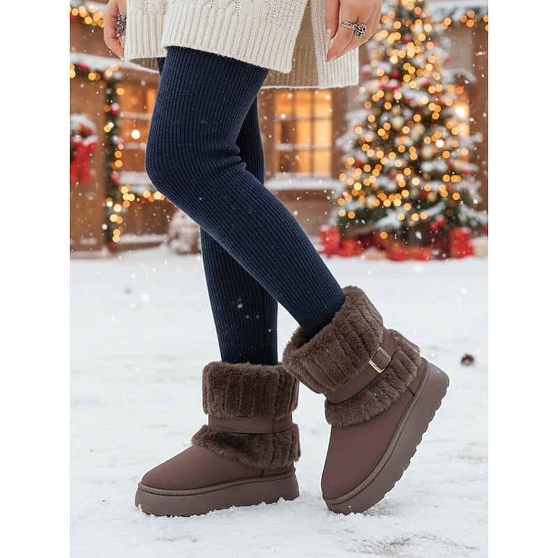 Zolvhène | Femme Bottes de Neige Fourrure Hiver - Image 2