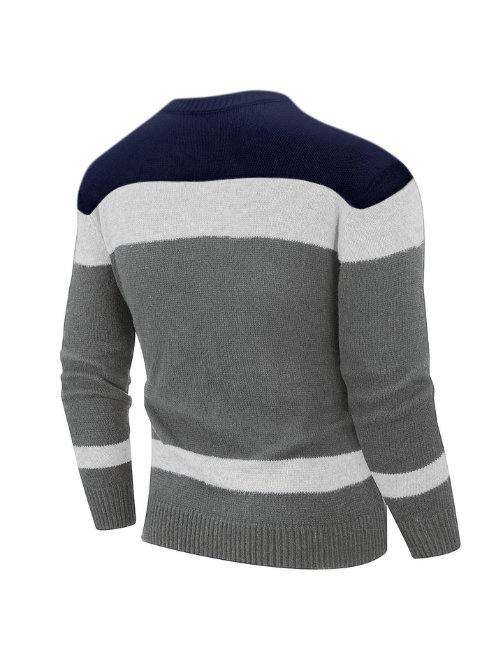 Delvoric | Pull Homme Color Block Torsadé - Image 10
