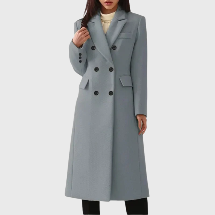 Delvorie | Femme Manteau Long Double Boutonnage - Image 2