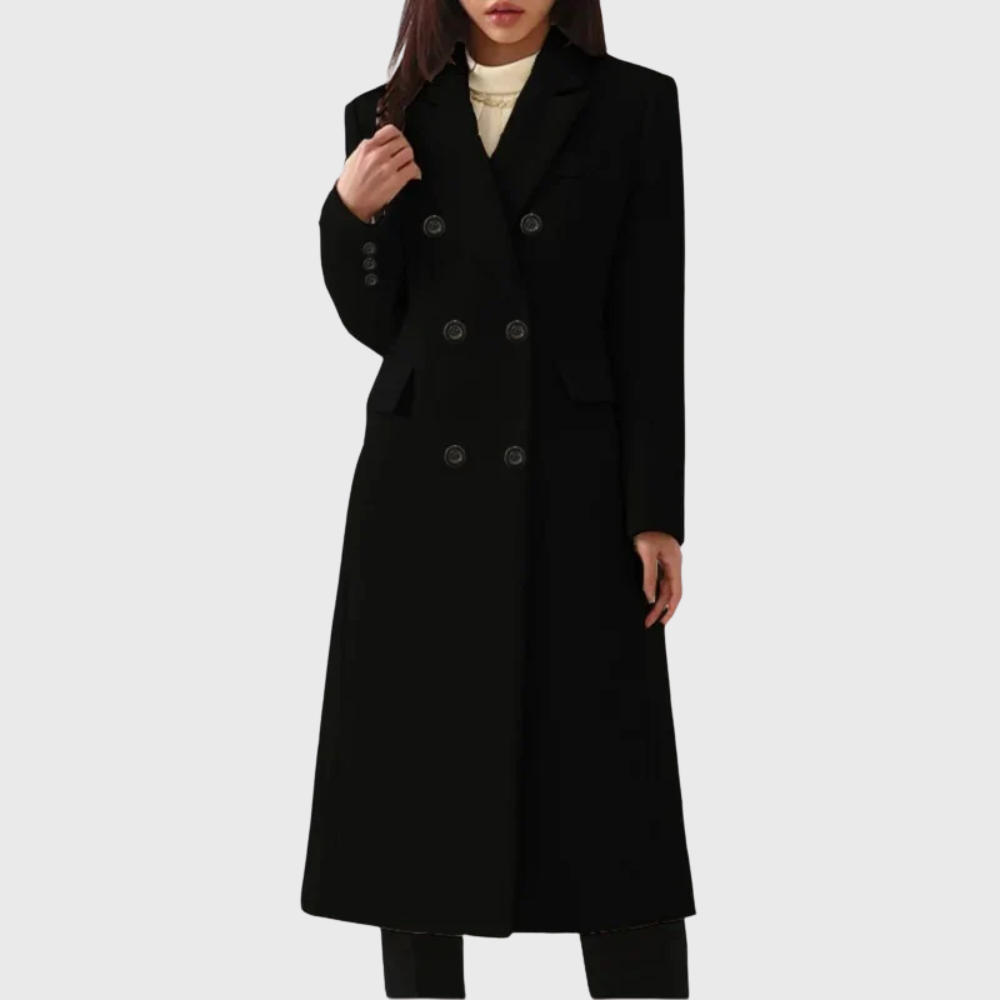 Delvorie | Femme Manteau Long Double Boutonnage - Image 3