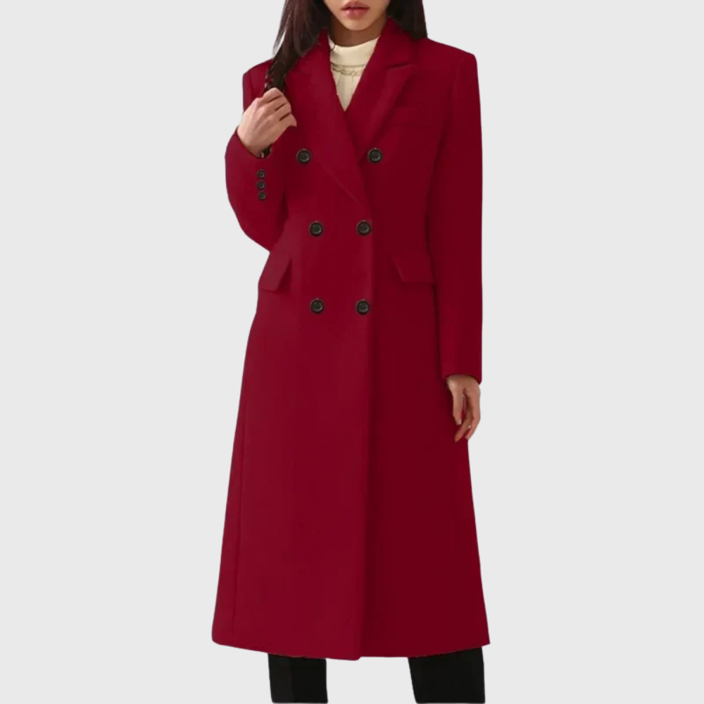 Delvorie | Femme Manteau Long Double Boutonnage - Image 4
