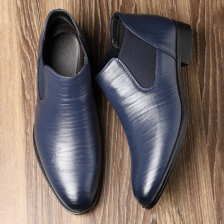 Delvorn | Homme Chelsea Boot Pointu Sans Lacets - Dark Blue - Image 3