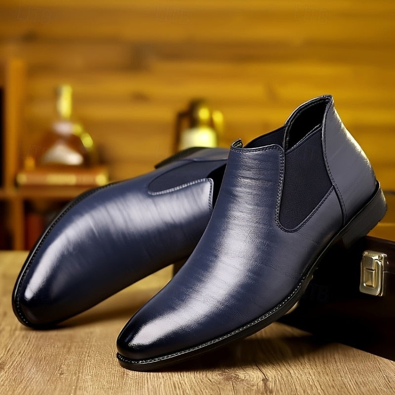 Delvorn | Homme Chelsea Boot Pointu Sans Lacets - Dark Blue - Image 4