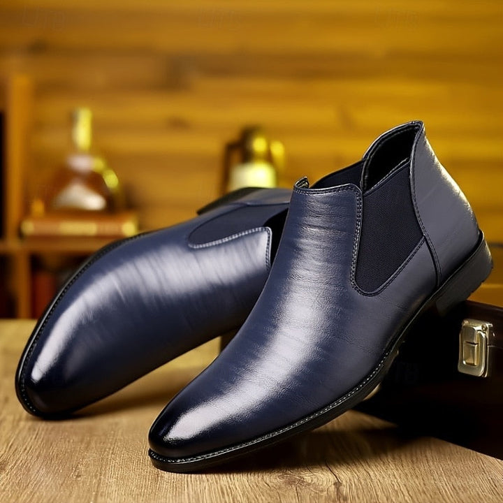 Delvorn | Homme Chelsea Boot Pointu Sans Lacets - Dark Blue - Image 4