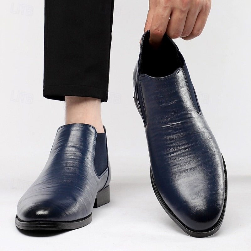 Delvorn | Homme Chelsea Boot Pointu Sans Lacets - Dark Blue - Image 7