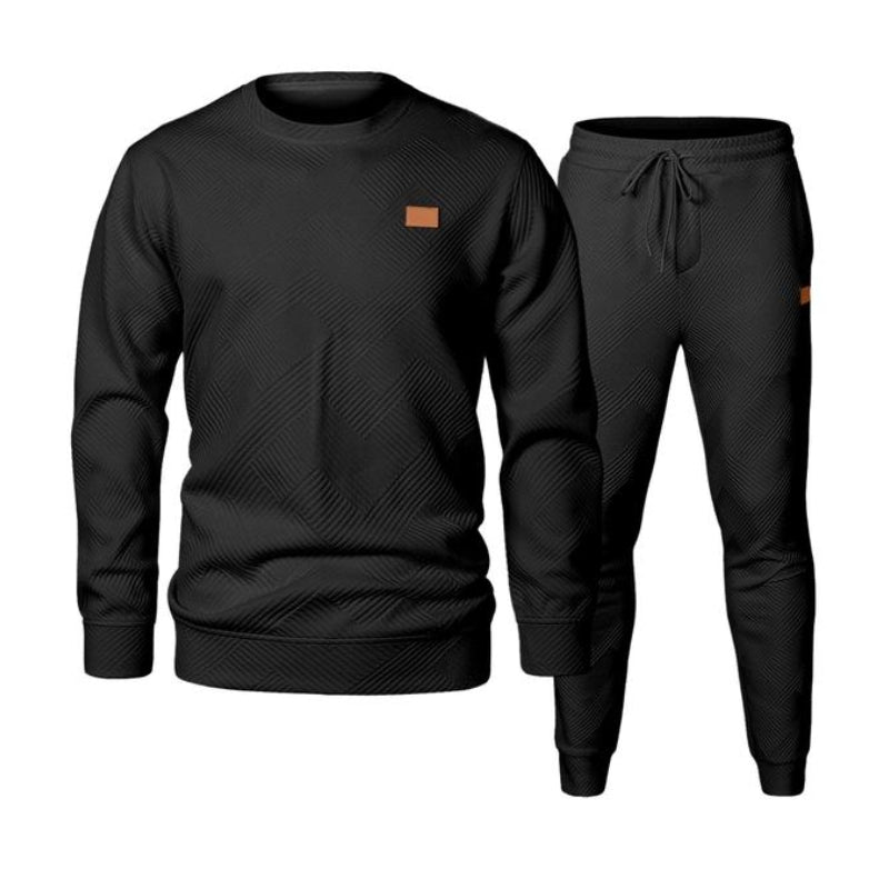 Delvorn | Homme Ensemble Deux Pièces Sweat et Jogging - Black - Image 1