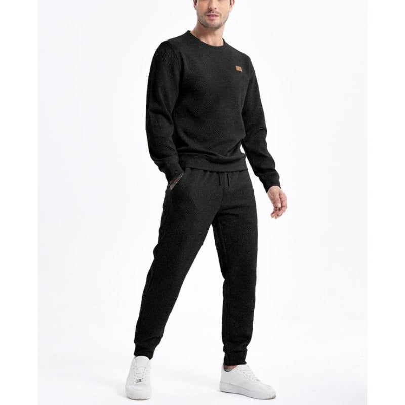 Delvorn | Homme Ensemble Deux Pièces Sweat et Jogging - Black - Image 2