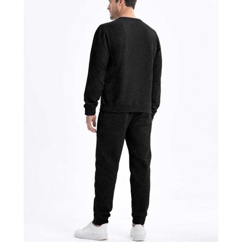 Delvorn | Homme Ensemble Deux Pièces Sweat et Jogging - Black - Image 3