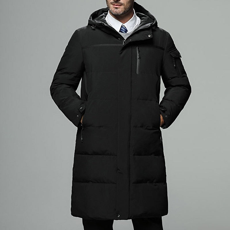 Delvorn | Homme Parka Longue Matelassée à Capuche - Black - Image 2