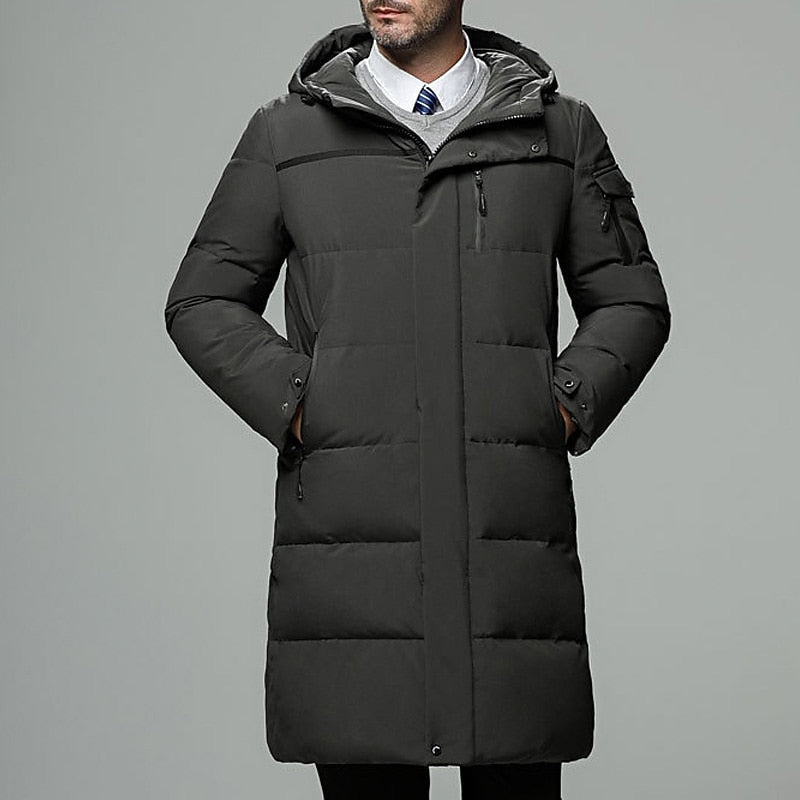 Delvorn | Homme Parka Longue Matelassée à Capuche - Black - Image 3
