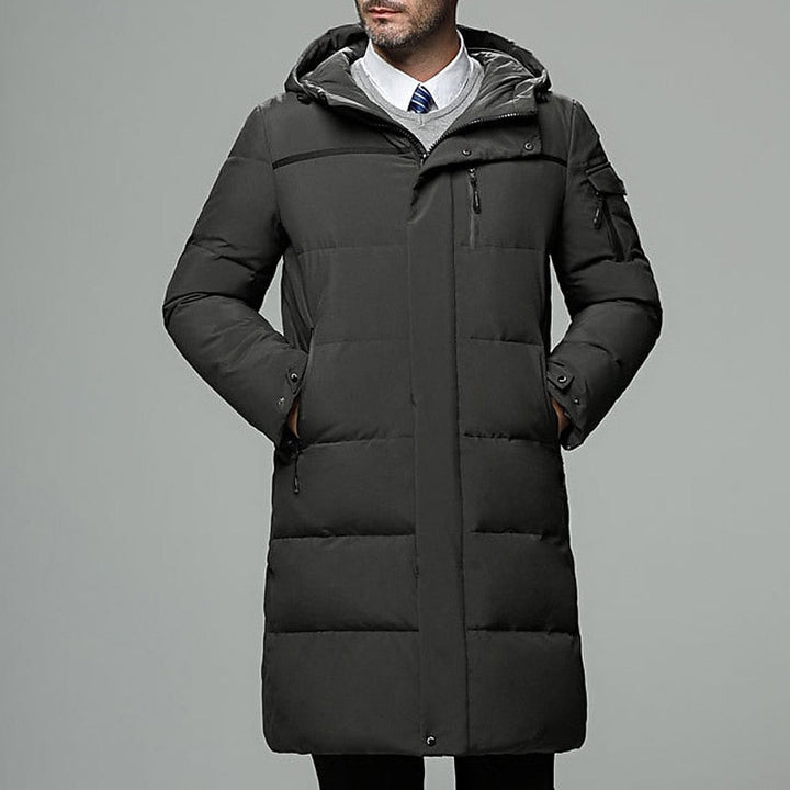 Delvorn | Homme Parka Longue Matelassée à Capuche - Black - Image 3
