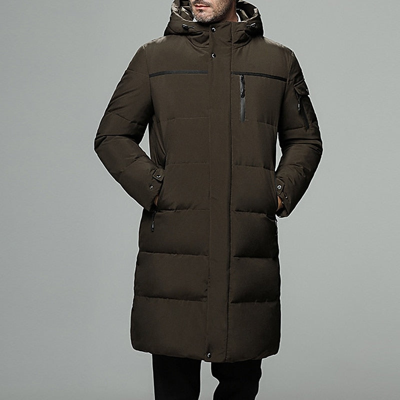 Delvorn | Homme Parka Longue Matelassée à Capuche - Black - Image 4