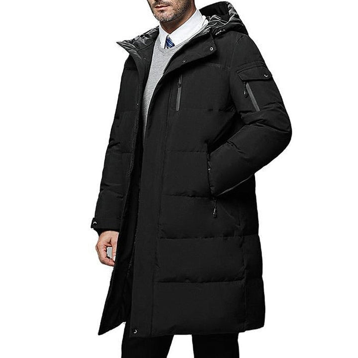 Delvorn | Homme Parka Longue Matelassée à Capuche - Black - Image 5
