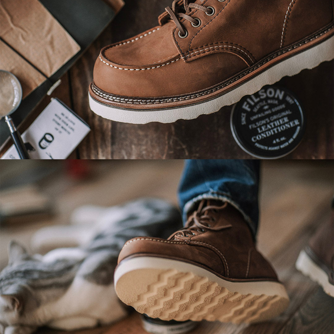 Delvort | Bottines Homme Cuir à Lacets Bout Mocassin - Brown - Image 4