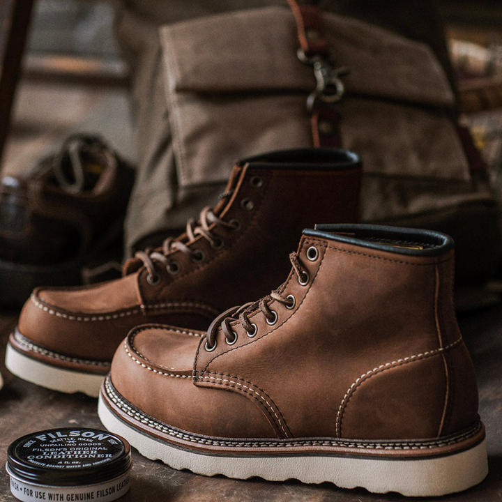 Delvort | Bottines Homme Cuir à Lacets Bout Mocassin - Brown - Image 6