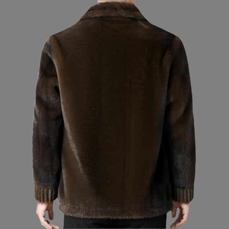 Dolvaine | Homme Manteau Fausse Fourrure Hiver - Brown - Image 4