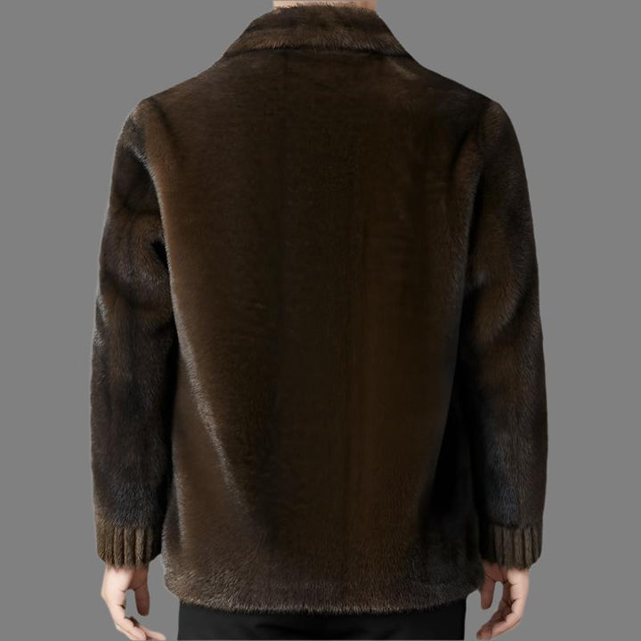 Dolvaine | Homme Manteau Fausse Fourrure Hiver - Brown - Image 4