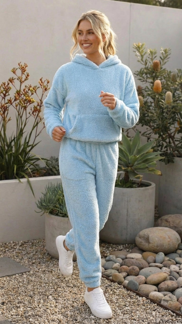 Dorianne | Ensemble Polaire Femme Hoodie et Jogging - Cream - Image 12